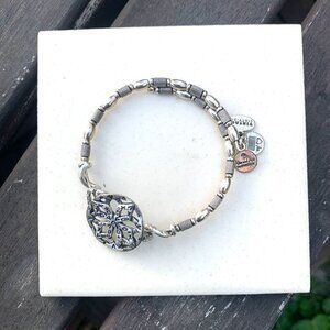 Alex and Ani “Snowflake” Beaded Wrap Bracelet Silver Finish - Expands To Fit